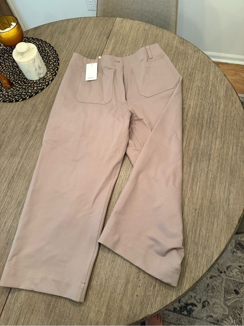NWT-Quince Ultra-Stretch Ponte Cropped Wide Leg Pants- Morel Grey - Picture 5 of 7